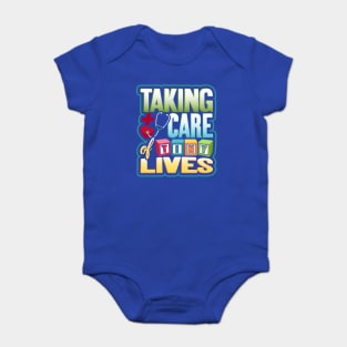 Pediatric Nurse Tiny Lives Care Funny Humor Baby Bodysuit